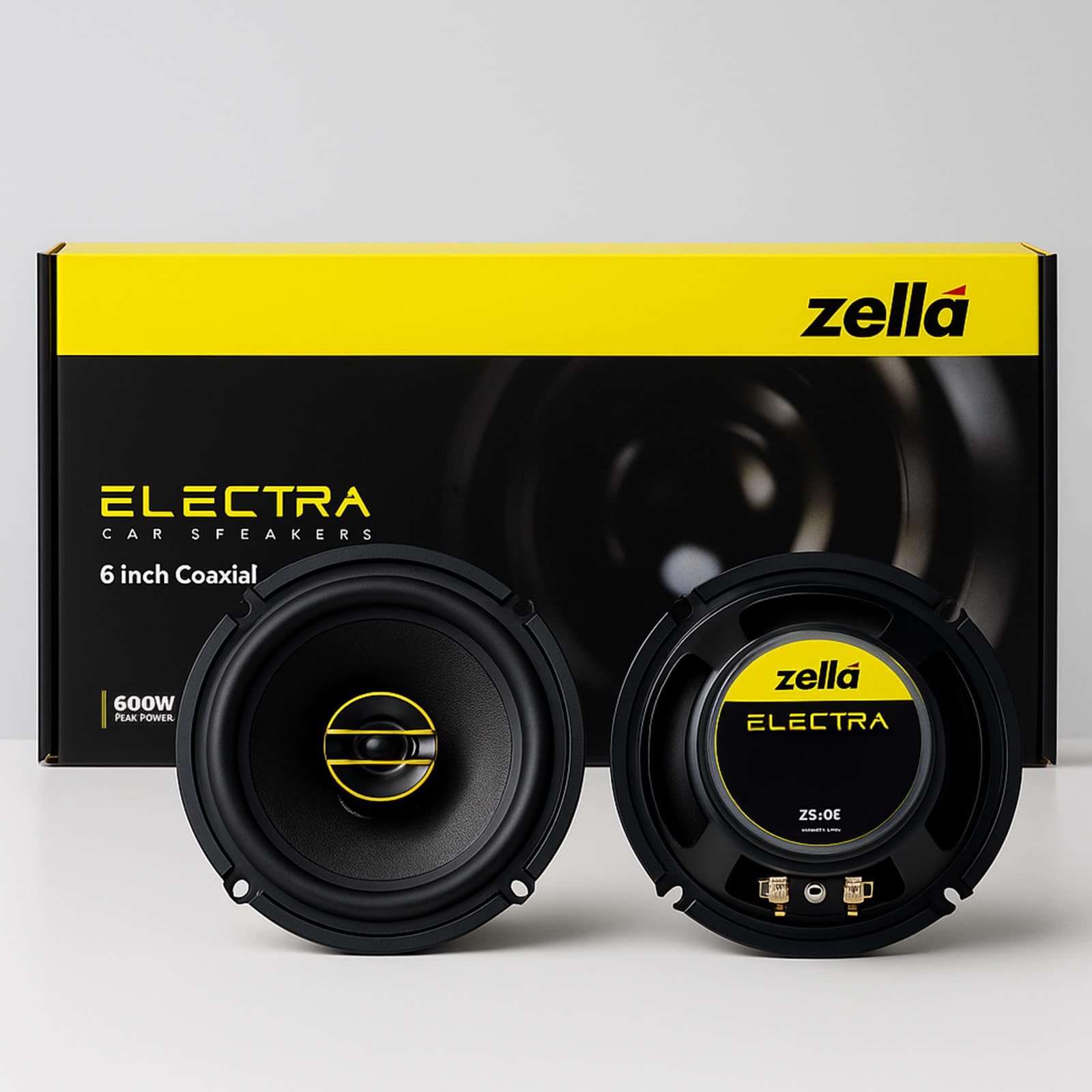 sahara ZELLA 600W 6-Inch Coaxial Car Speaker | Dual Cone Design with Deep